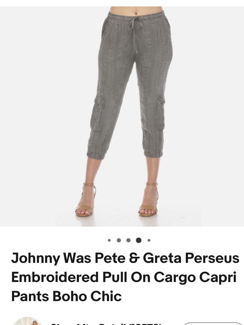 Johnny Was Embroidered Pull On Capris